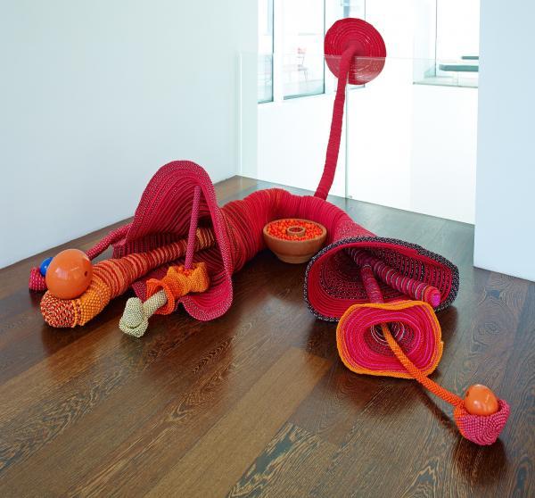 Maria Nepomuceno Untitled (large floor piece), 2013 Ropes, fiberglass, resin and beads 135 x 216 x 238 cm Collection Catherine Petitgas