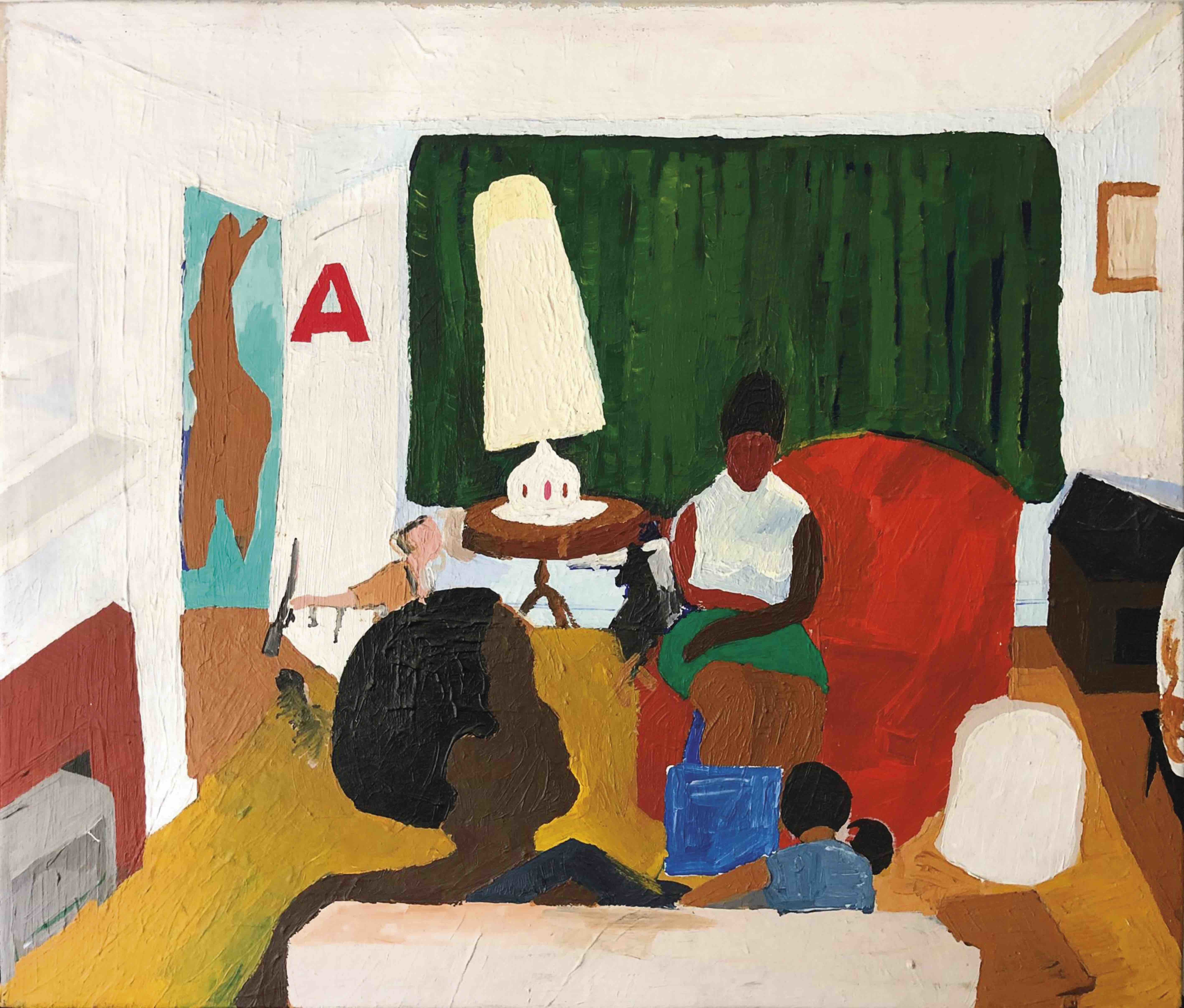 Henry Taylor Untitled (living room with Mama), 2004 Acrylic on canvas 67.3 x 77.5 cm (26.5 x 30.5 in) (HTA 1000) Private Collection © Henry Taylor