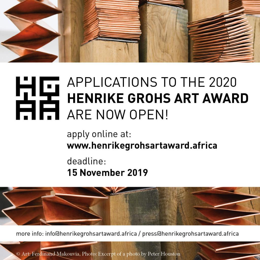 Henrike Grohs Art Award 2020: applications now open. Image, poster of the Open Call Henrike Grohs Art Award 2020