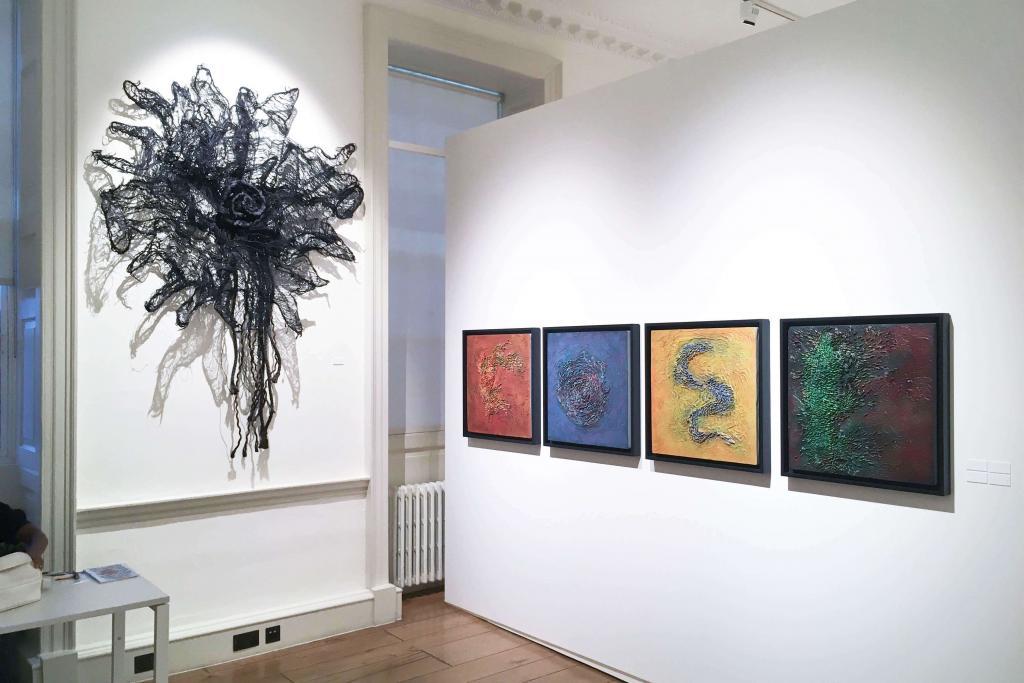 Installation view of Sakhile&Me gallery's booth at 1-54 Contemporary African Art Fair, London 2019. © Sakhile&Me