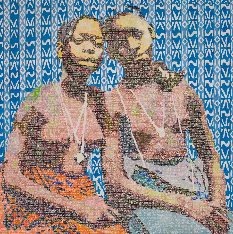 Alioune Diagne Les filles de Dakar - 2018 120 x 120 cm Acrylique sur toile