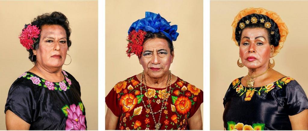 Pieter Hugo, Muxe portrait, 2018, Triptych From the series La Cucaracha Courtesy Yossi Milo Gallery