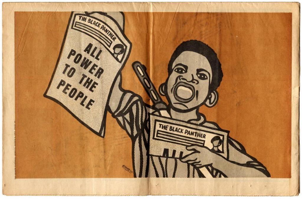 Emory Douglas 'The Black Panther March 8, 1969" papier journal,  1030x681
 Courtesy Letterform Archive