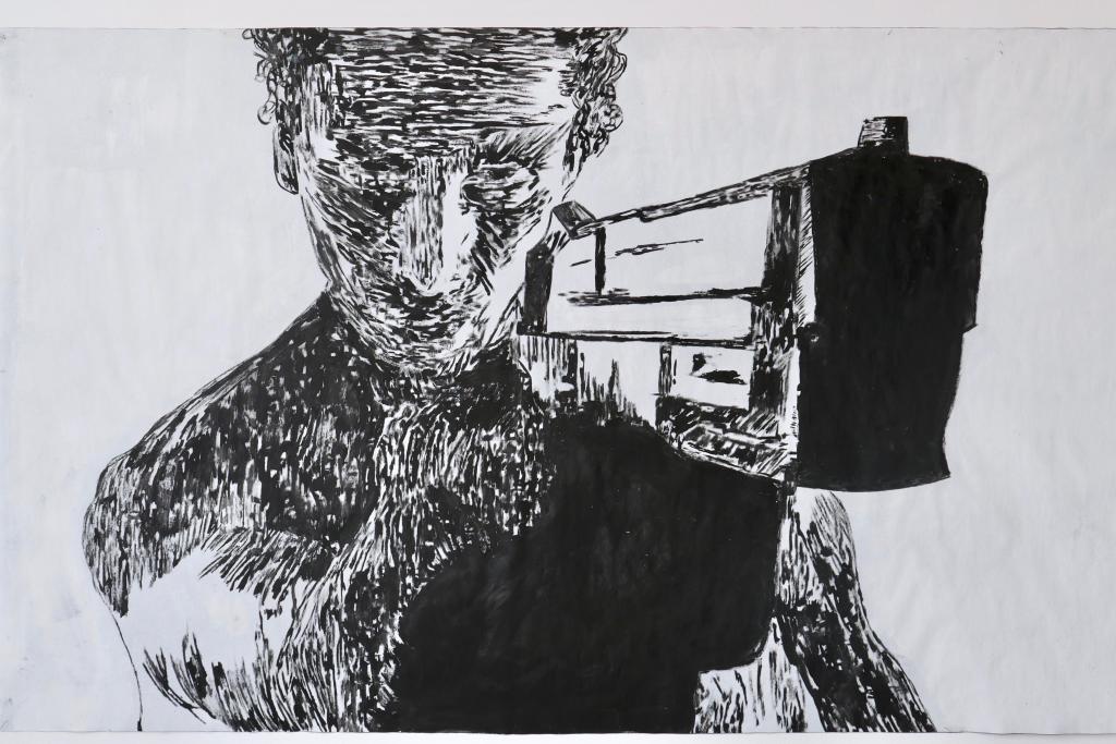 Philippe ALEXANDRE
Kontan wè zot, 2020, huile sur papier, 200x100cm - WELCOME TO VIOLENCE(S)