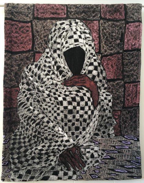 Leikun Nahusenay, Body vs Soul, 2018. Tapisserie 140 x100 cm. Cliquez sur l'image pour acquérir cette oeuvre.