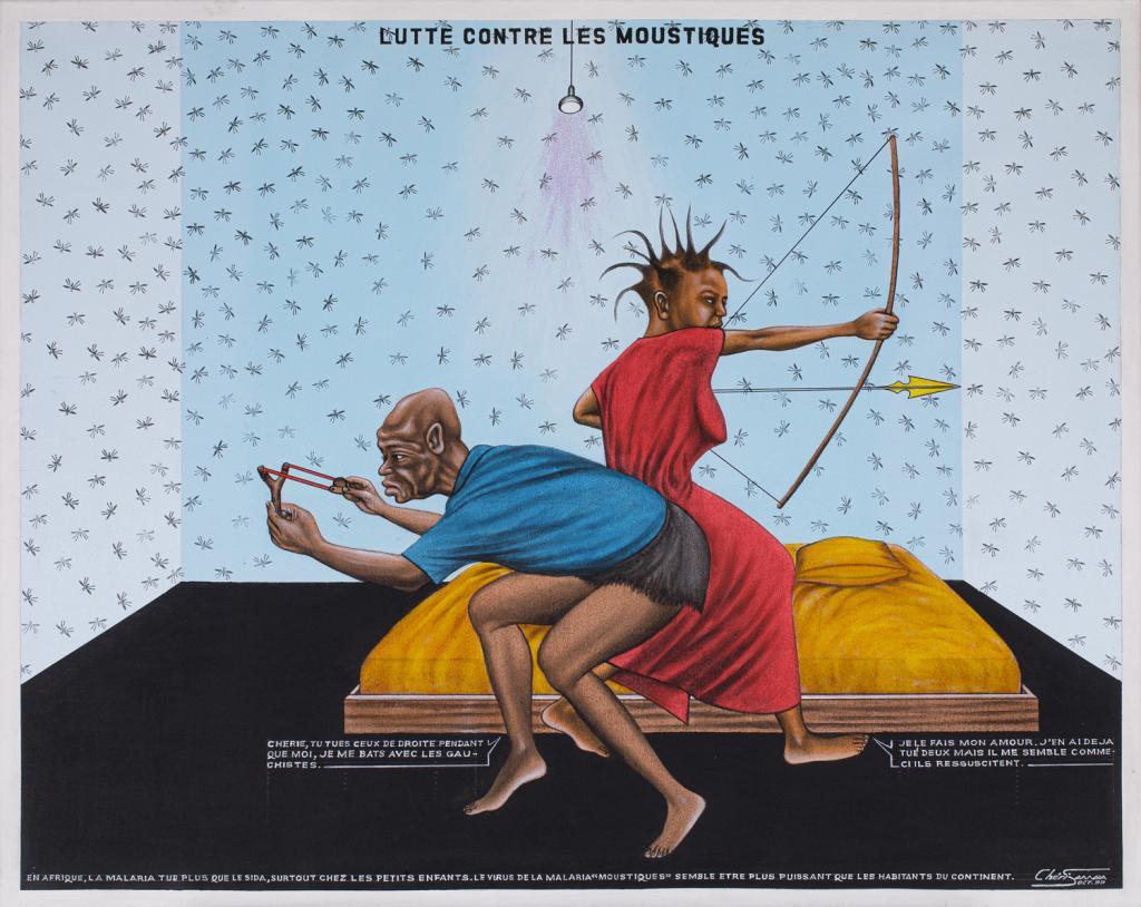  Chéri Samba, Lutte Contre Les Moustiques, 1999 | SOLD FOR: €58,500 
Piasa auction