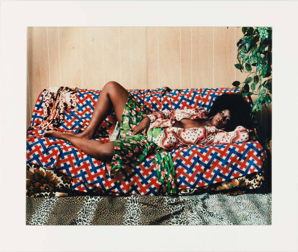 Mickalene Thomas ( b. 1971 )Afro Goddess with Hand Between Legs, 2006C-print16 × 20 in.The Studio Museum in Harlem; Museum purchase with funds provided by the Acquisition Committee2007.6.3