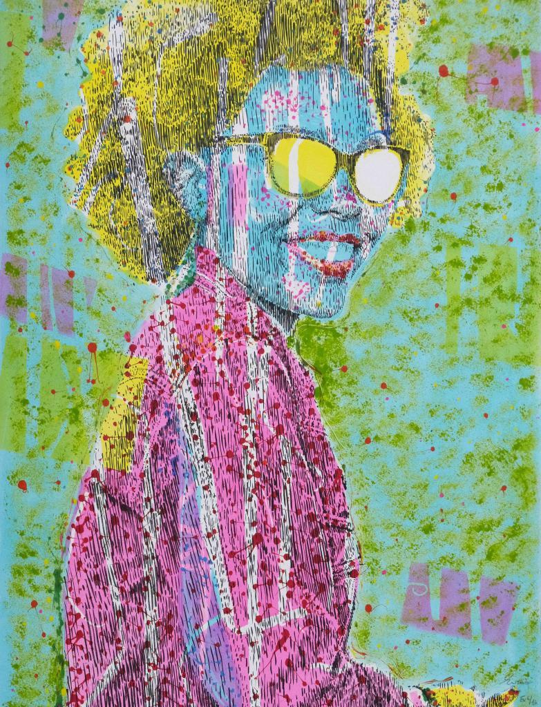 Evans Mbugua, Who's that Girl, EV 6/16, 2020. Monotype. Courtesy Atelier Le grand Village. 