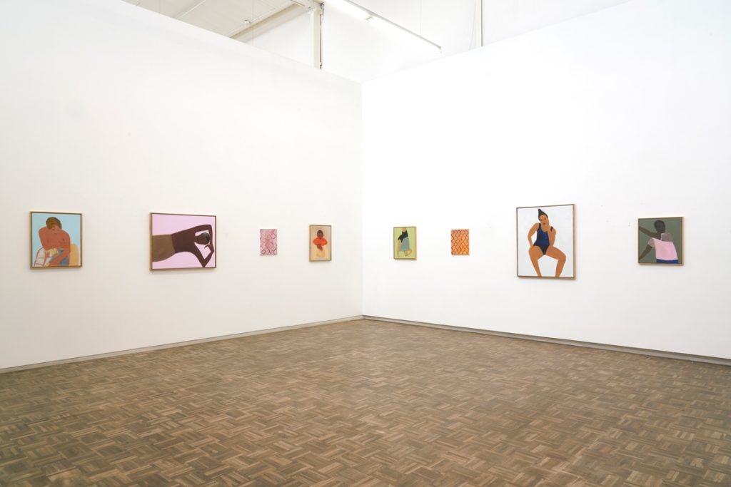 Vue de l'exposition de Gregory Olympio, Lisière (2021) à la galerie blank projects, Cap, Afrique du Sud.